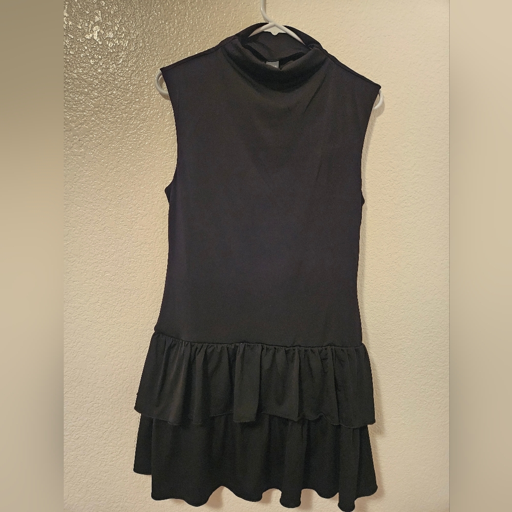 Wild Fable Women's Cap Sleeve Dropped Waist Knit Mini Shift Dress Black